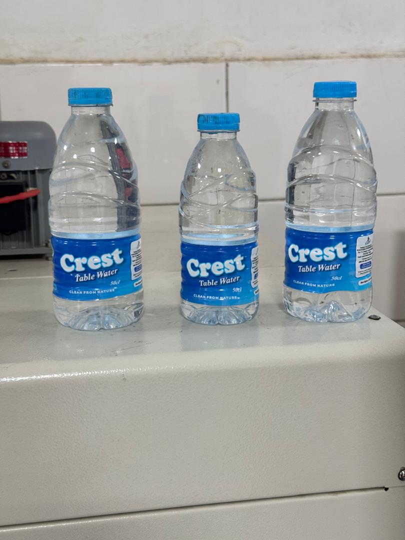 Crest Water bottle packaging - Sealed water bottles