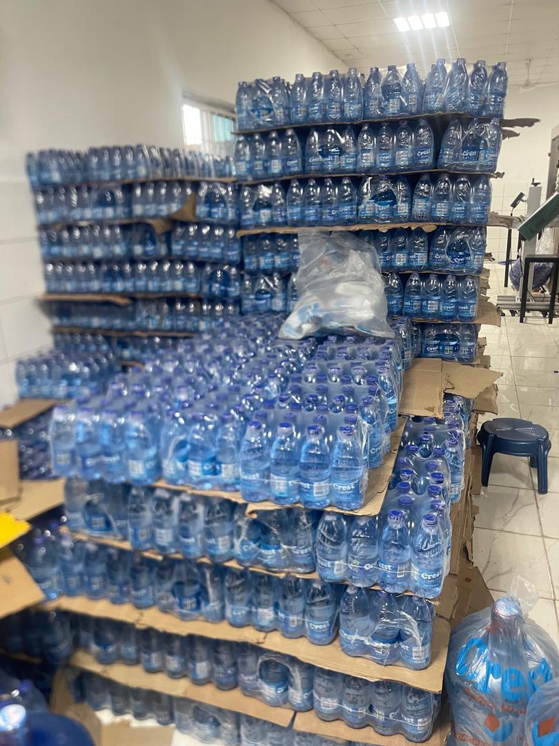 Crest Water product display - Various bottled water sizes